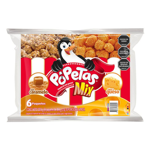 crispetas popetas mix 238g caram/queso